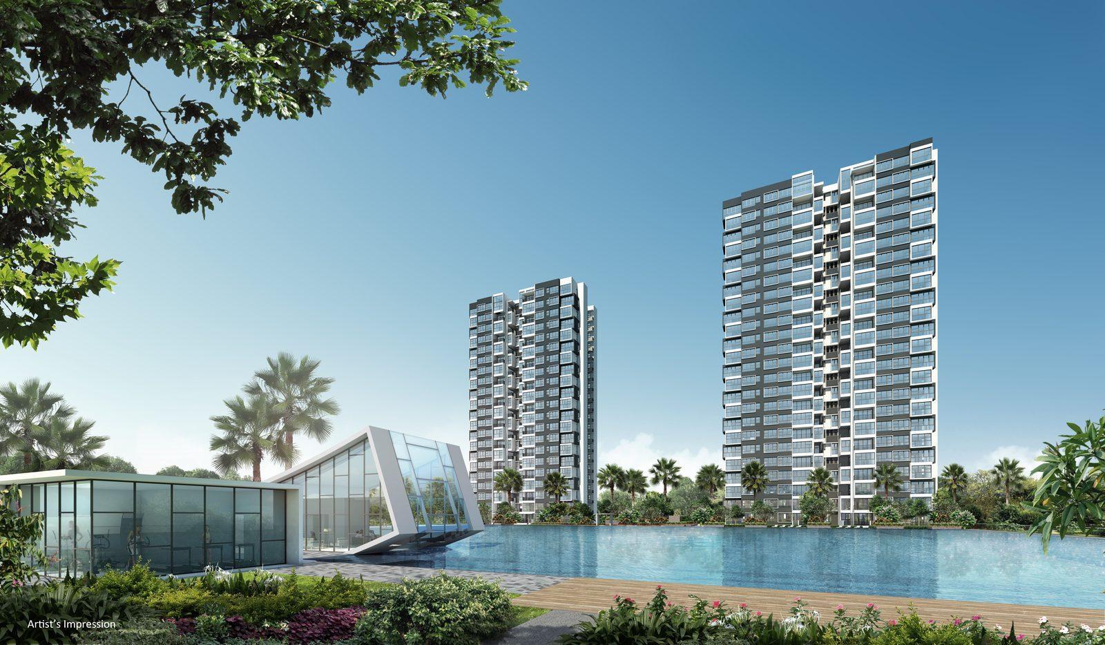 Lush Acres EC at Fernvale by CDL pool artist impression