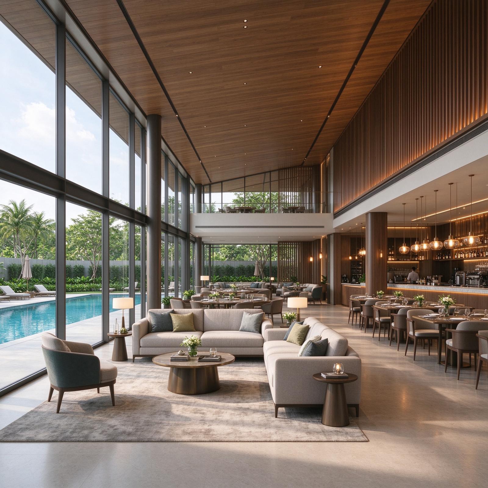 Wynwood Grand clubhouse double-height dining